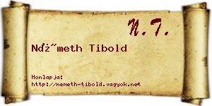 Németh Tibold névjegykártya